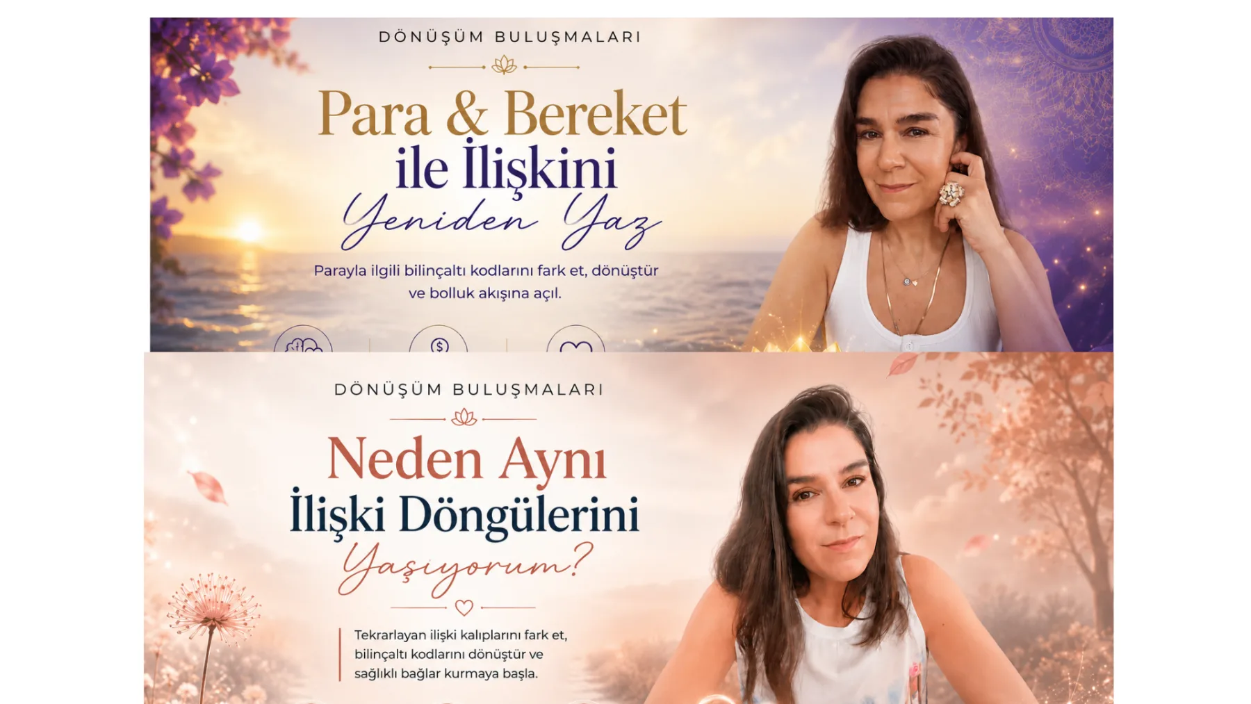 2’li Dönüşüm Paketi  Para & Bereket ile İlişkini Yeniden Yaz  + Neden Aynı İlişki Döngülerini Yaşıyorum?